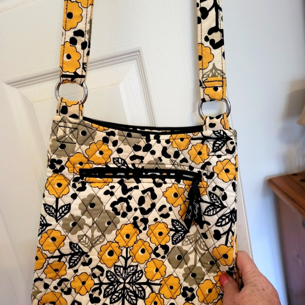 Vera Bradley Floral Yellow & Black Crossbody